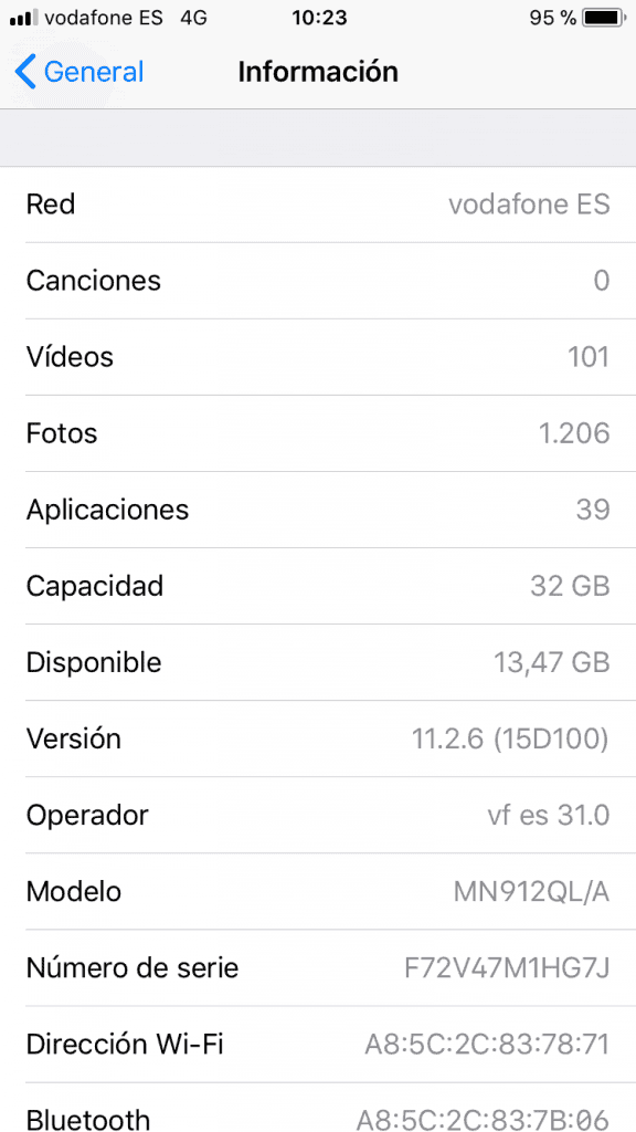 comprueba el espacio libre