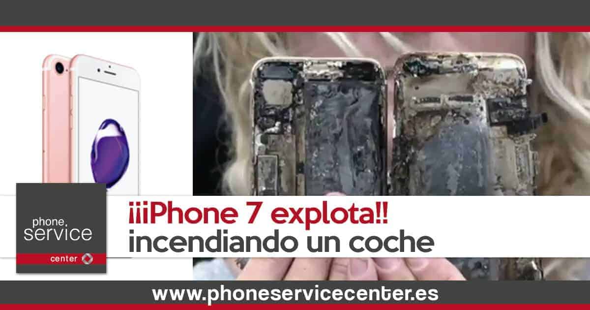 Un iPhone 7 explota destruyendo un coche