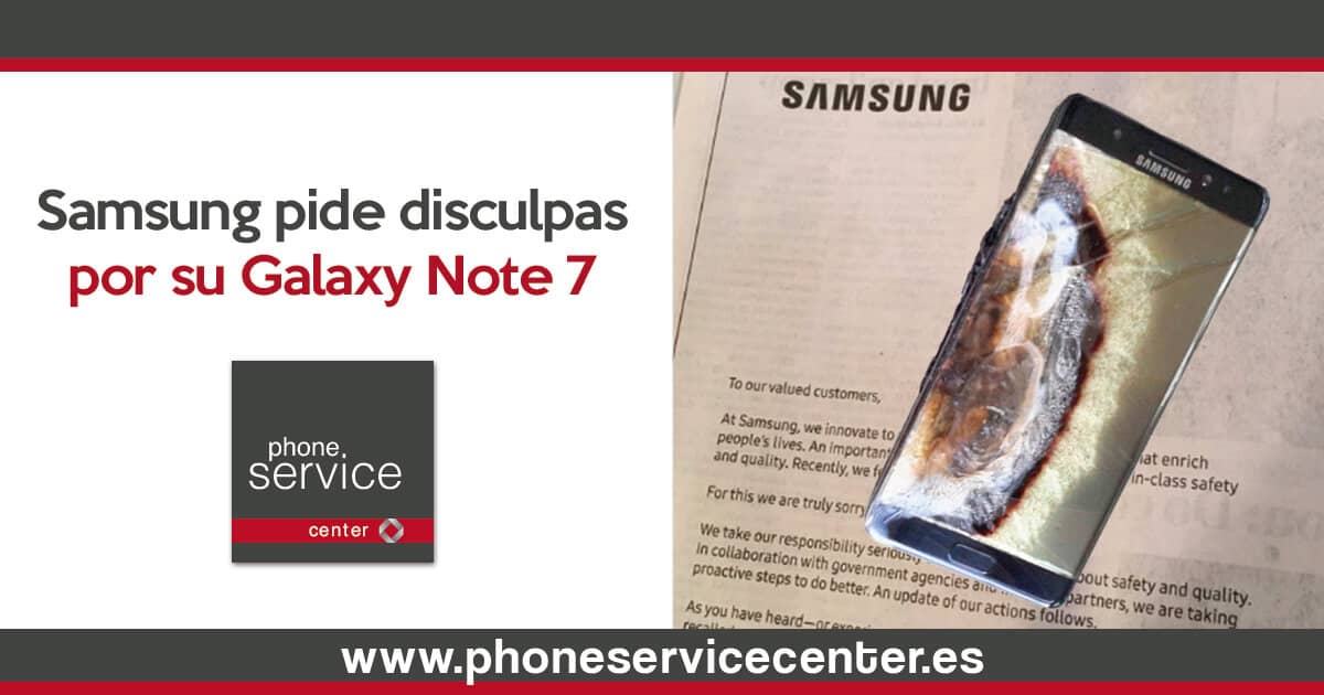 Samsung pide disculpas por su Note 7