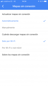 modifica la configuracion de descarga de mapas de google maps