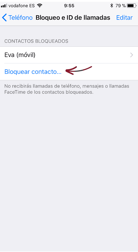 bloquear un contacto