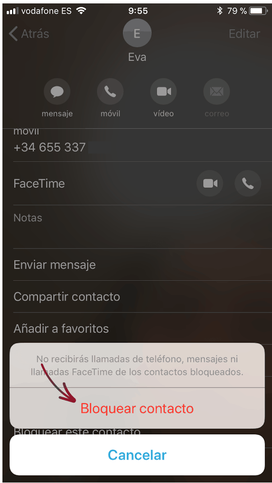 bloquear un contacto