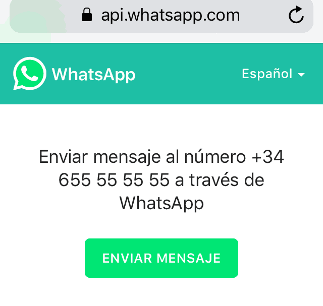 enviar un WhatsApp sin tener el contacto guardado